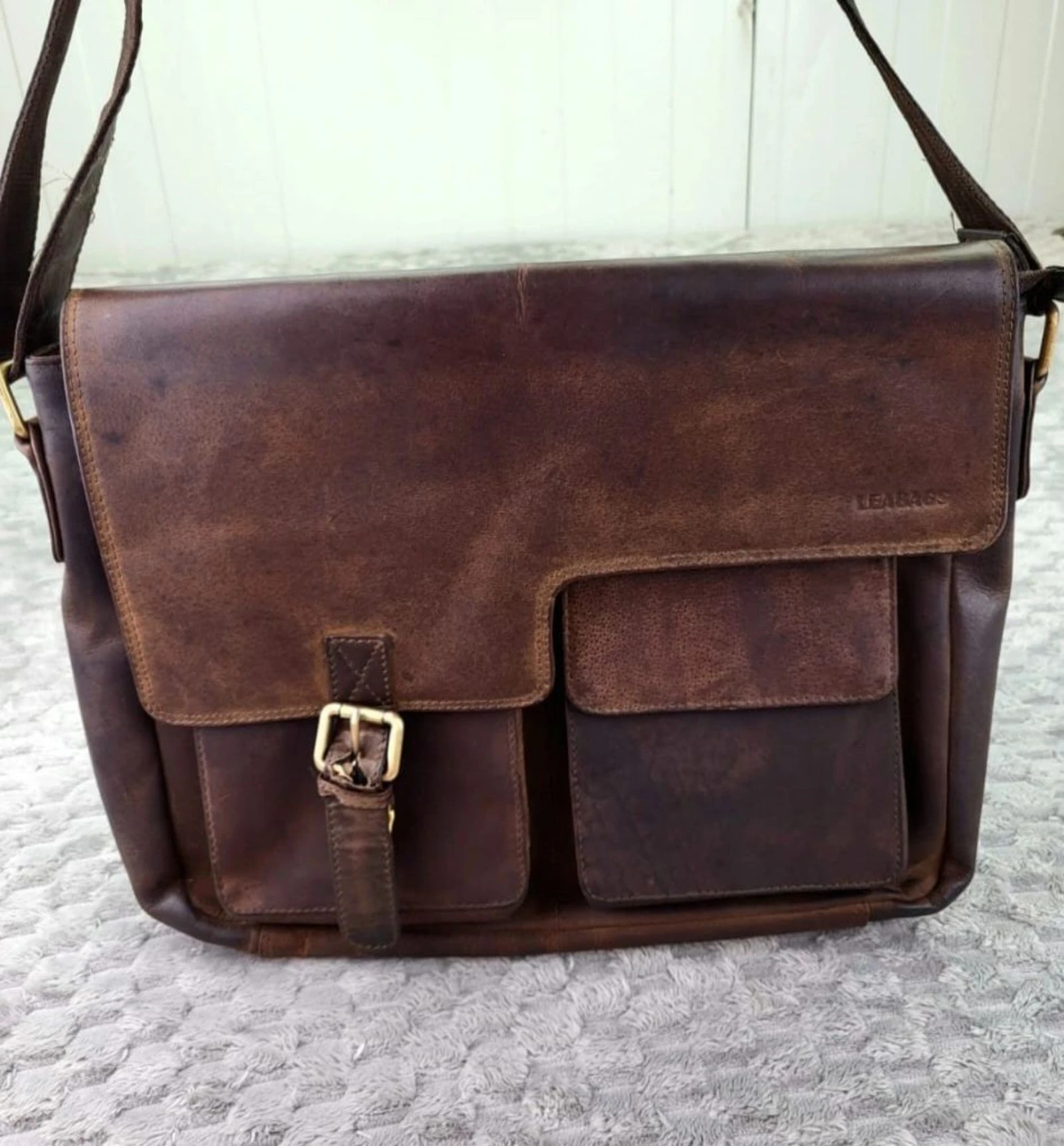LEABAGS Leather Messenger Bag Vintage Retro Style 2000s – photo 6